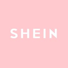 the word shein written in white on a pink background