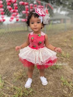 Strawberry shortcake Whimsical Romper – AlessandrasLittleBow Strawberry Shortcake Dress For Baby, Strawberry Shortcake 1st Birthday Party Outfit, Strawberry Shortcake Baby Outfit, Strawberry Shortcake Birthday Outfit, Strawberry Shortcake Photoshoot, Strawberry Shortcake Theme Party, Baby Aesthetics, Gabby Birthday, Strawberry Shortcake Baby