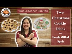 a woman with her arms crossed in front of two christmas cookie ideas and a plate of cookies