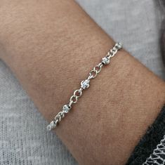 Sterling Silver 925 Dainty Bracelet With Sterling Silver Diamond Cut Beads. Size 7.5 Dainty Bracelet, Dainty Bracelets, Jewelry Inspo, Sterling Silver Bracelet, Silver Diamonds, Diamond Cut, Future Wedding, Sterling Silver Bracelets, Womens Jewelry Bracelets