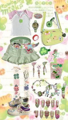 ive been obsessed with strawberries and clovers lately #outfitinspo #outfitideas #outfits #clover Ikea Display, Animal Crossing Cute, Silly Clothes, Cozy Fall Bedroom, Diy Fashion Clothing, Calico Critters, Sonny Angel