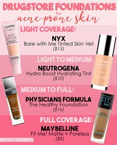 Acne Prone Foundation, Best Make Up For Acne Prone Skin, Best Foundations For Acne Prone Skin, Makeup Products For Acne Prone Skin, Acne Safe Makeup Products Drugstore, Best Makeup For Acne Prone Skin, Acne Safe Makeup Drugstore, Acne Prone Makeup, Drugstore Makeup For Acne Prone Skin