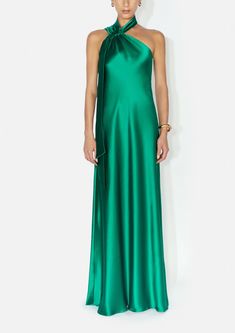 Ushuaia Dress - Emerald | Galvan London | Over The Moon Satin Styles, Galvan London, Black Tie Attire, Paris Green, Dress Paris, Beach Wedding Guest Dress, Timeless Dress, Ushuaia, Lilac Dress