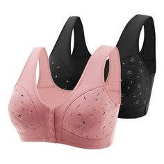 Wycnly Full Figure Bras for Women 2pcs Front Closure Plus Size Comfort Compression Push up Bralettes Elder Full Coverage Seamless Wireless Bras Sports Bras for Women High Support Summer Saving Bras PLEASE NOTE: Our clothes all are designed for Asian figure,which means would be smaller than normal US sizes Colors may be slightly different depending on computer and monitor settings. Please check the Size Chart before order. If you are not sure the size, please send message to us. Product Descripti Wireless Sports Bra, Plus Size Sports Bras, Summer Savings, Bra Size Charts, Plus Size Bra, Wireless Bra, Black Bra, Plus Size Activewear, Womens Bras