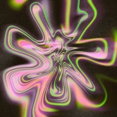 an abstract image with multicolored lines in the shape of a flower on a black background