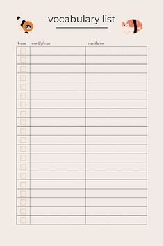 a printable to do list with animals on it