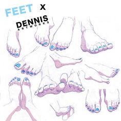 feet and toes are shown with different shapes