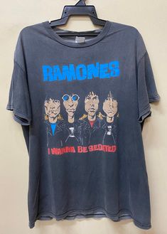 Item :Vintage ramones Bandtee shirt  Armpit to Armpit :24" Length :29" Large  metarials 100%cotton  conditions used vintage  refer to pics carefully made in mexico  original / authentic  ACCEPT PAYMENT: PAYPAL ONLY ALL ITEM WILL BE SHIPPED WITHIN 3-5 BUSINESS DAY AFTER RECEIVING CLEARED PAYMENT AND DELIVERED 3-5WEEKS WE ARE USING DHL SHIPPING EXPRESS WITH YOUR TRACKING NUMBER. PLEASE LEAVE YOUR PHONE NUMBER DURING PURCHASE.PHONE NUMBER REQUIRES FOR DHL SHIPPING EXPRESS  (VERY IMPORTANT) THANKS FOR VIEWING 👍😊 Vintage Distressed T-shirt For Concerts, Vintage Distressed T-shirt For Fan Merchandise, Ramones, Mens T Shirts, Mens Graphic Tee, Fancy Dresses, Phone Number, Tracking Number, Mens T