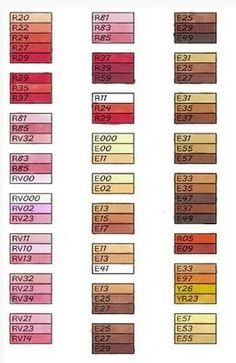 different shades of lipstick are shown in this diagram, with the names and colors listed below