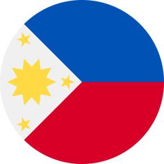 the flag of the philippines in a circle with five stars on each side and one star at the top