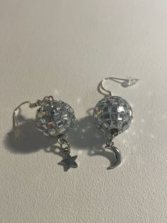 Cute lil' Disco balls that bring the sparkle at any occasion Mirrorball Earrings, Earrings Sun And Moon, Disco Ball Earrings, Disco Balls, Ball Earrings, Sun And Moon, Disco Ball, Light Up, Jewelry Earrings Dangle