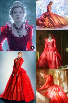 the red gowns are being worn by princesses in this movie, and they look like