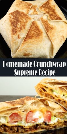 homemade crunchwran supreme recipe with meat, cheese and vegetables on it