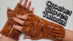 two hands are shown with the text crochet gloves