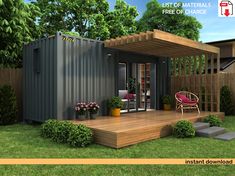 a small house made out of shipping containers