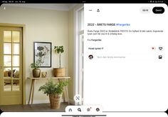 an image of a room with plants on the table in front of it and two pictures above