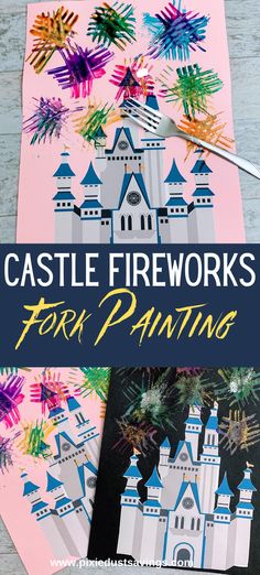 castle fireworks for kids to paint on paper