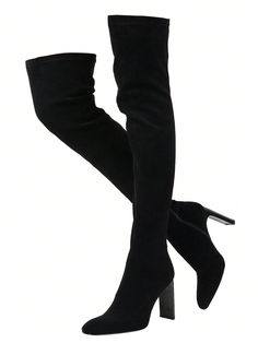 Heel Height:About 3.74 INFlock Over Knee High Boots Women Chunky High Heels Stretch Zip Sexy Luxury Fashion Elegant Women Thigh High Winter Shoes Black Suede Elegant,Sexy        Women Shoes, size features are:Bust: ,Length: ,Sleeve Length: Kendrick Lamar Concert, Thigh High Black Boots, Over Knee High Boots, High Black Boots, Heel Stretch, Chunky High Heels, Concert Fits, Boots Women Fashion, Black Boots Women