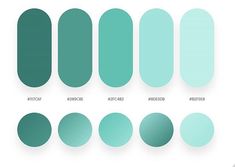 the different shades of blue and green are shown in this graphic style, which includes oval shapes