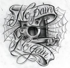 No Pain No Gain II by WillemXSM.deviantart.com on @deviantART Purple Tattoo Ink, Snow Leopard Tattoo, Leopard Tattoos, Bull Tattoos, Chicano Tattoo, No Pain No Gain