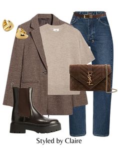 Winter Trends 2024, Church Fall Outfits, Fall Blazer Outfits, Boots And Jeans Outfit, Style In Your 30s, Autumnal Style, 30s Style, Winter Blazer