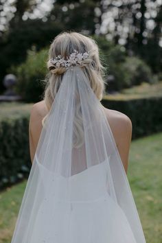 the back of a bride's head wearing a veil