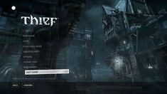 the menu for thief is shown in this screenshot from the video game's website