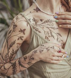 Floral Tattoo Sleeve | Forage Design Video Tattoo, Strength Tattoo, Vine Tattoos, Floral Tattoo Sleeve, Feminine Tattoo, Feminine Tattoos