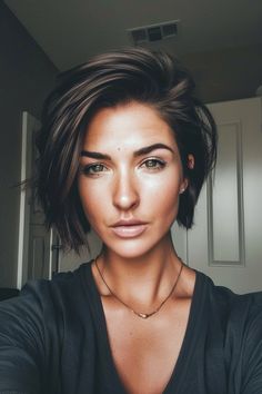 33 Trendy Short Layered Haircuts to Rock in 2024 – CreativeBooster Haircut For More Volume, Cute Bobs For Fine Hair, Paris Hair, 2023 Hair, Medium Bob, Fall Hair Cuts, Short Layered, Hairdos For Short Hair, Short Layered Haircuts