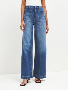 Janae Ultra High Rise Super Wide Leg Jeans - Sustainable Denim | Reformation Reformation Jeans, High Rise Bootcut Jeans, Relaxed Fit Jeans, Inspiration Mode, Cotton Sweater, Jean Outfits, Look Fashion