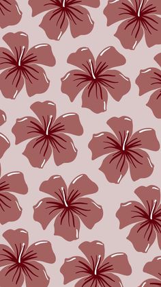 a red and white flower pattern on a pink background with black outline in the center