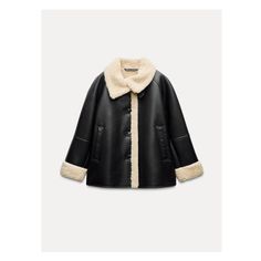 ZARA WOMAN COLLECTIONLong sleeve lapel collar jacket. Front pockets. Contrasting fleece interior. Front button closure. Double Faced Jacket, Winter Coat Short, Collared Jacket, Waistcoat Dress, Cargo Shirts, Trench Jacket, Cardigan Sweater Dress, Oversized Jacket, Zara Woman