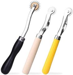 three different types of kitchen utensils are shown