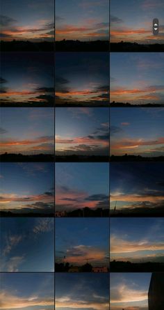 multiple images of the sky at different times of day