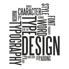 the word design is written in several different languages, including one for each type of text