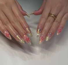 Flower Pastel, Nails Flower, Pretty Gel Nails, Kawaii Nails, Nail Jewelry, Dream Nails, Fire Nails, Summer Nail