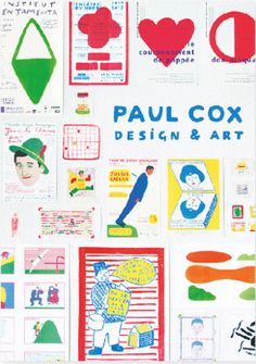 an advertisement for paul cox's design and art exhibition in japan, with images of people