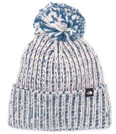 From The North Face&#x2C; this beanie features:A super-cozy and cute look for winter.Blended yarn for added textureTextured cable detailingMulti-color pom-pomCuffed detailingLogo clip labelOne size Recycled polyester Spot clean Imported. Ski Aesthetic, North Face Brand, Cold Weather Hats, Chunky Beanie, Cute Beanies, North Face Girls, Cuff Detail, Performance Outfit, Ski Wear