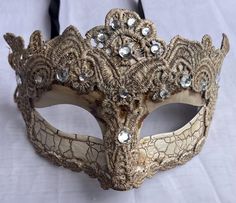 This men's masquerade mask is with lace and jewels on a beige base design. This masquerade mask is ribbon tie concept to create a comfortable fit and great to reuse if needed. Masquerade mask Measurements:  9" inches across 4" inches high This beautiful masquerade mask is great for a birthday party, wedding or Halloween costume party. We do our best to take live, clear and as many pictures as possible to guarantee what you see is what you will receive. Any issues with the purchased product(s) mu Masquerade Men, Fancy Mask, Beige Party, White Masquerade, Mask Masquerade Ball, Mens Masquerade Mask, Masquerade Ball Mask, Masquerade Wedding, Ball Mask