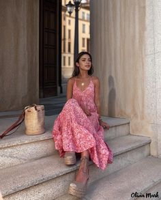 Olivia Mark - Sweet Treat Frilled Hem Romper Bright Color Outfits Aesthetic Summer, Country Maxi Dress, Backless Lace Dress, Ibiza Dress, Floral Print Sundress, Top And Skirt Set, Long Evening Gowns, Sweetheart Dress, Floral Print Midi Dress