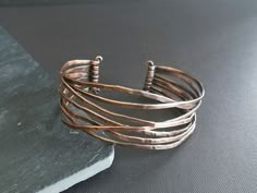 Copper Cuff Bracelet, Minimalist Wire Cuff, Simple, Casual, Elegant, Everyday Bracelet, Perfect Jewelry Gift for Young Women - Etsy Wild Chicory, Wire Bracelets Diy, Handmade Copper Bracelet, Silver Wire Jewelry, Gifts For Young Women, Copper Bracelets, Hammered Jewelry, Copper Jewellery, Wire Wrapped Jewelry Diy