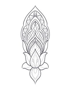 a drawing of a lotus flower on a white background