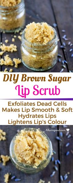 Lip Scrub For Dry Lips, Scrub Business, Diy Brown Sugar, Homemade Brown Sugar, Scrub Homemade, Lip Lightening