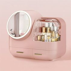 PRODUCT SPECIFICATIONS Name: Makeup Storage Organizer Box with Led Lighted Mirror Color: White; Pink; Green Material: PS Product Dimensions: 31*37.5*22cm / 12.2*14.8*8.7inch Product Weight: 1.79kg Package Included: 1* Makeup Storage Organizer Box Size: 12.2" x 14.8" x 8.7". Places To Draw, Penyimpanan Makeup, Makeup Storage Organizer, Makeup Storage Organization, Cosmetics Storage, Makeup Storage Box, Led Makeup Mirror, Lighted Mirror, Skincare Organization