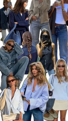 Bilder på flera tjejer som bär outfits i färgerna blå och vit. Blue Jeans Outfit, Blue Jean Outfits, Blue Style, Jeans Outfit, Jean Outfits, Blue Fashion, Blue Jeans, Outfit Ideas, Blue