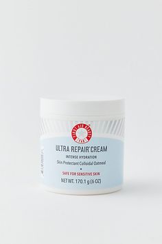 A rich, fast-absorbing moisturizer, First Aid Beauty’s Ultra Repair Cream Intense Hydration Moisturizer helps relieve dry, distressed skin and eczema while strengthening your skin barrier for up to seven days. Features First Aid Beauty Ultra Repair Cream Intense Hydration Moisturizer Helps relieve dry skin & eczema Rich, quick-absorbing formulation Key ingredients: Colloidal Oatmeal (OTC), Shea Butter, Allantoin Vegan & cruelty free Content + Care Active Ingredient: Colloidal Oatmeal 0.50% Inact First Aid Moisturizer, First Aid Beauty Ultra Repair Cream, Ulta Skin, Ultra Repair Cream, Colloidal Oatmeal, First Aid Beauty, Free Content, Repair Cream, Sodium Hydroxide