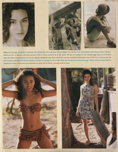 an article in a magazine about women's bathing suits and swimwear from the 1970's