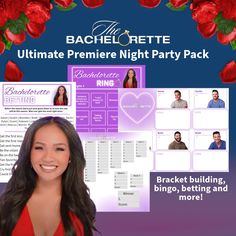 bachelor night party pack with bachelors and bachelors on the back ground, red roses around