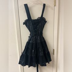 Lip Service Goth Y2k Lace Dress Black List Zip Back Tie Bow Faux Buttons Size Small Ptp 14 Waist 13”=26 Length 33.5” Y2k Lace Dress, Black Little Dress, Creepypasta Oc, Goth Y2k, Goth Dress, Lip Service, Tie Bow, Lace Dress Black, Little Dresses