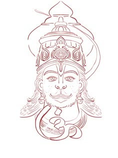 Shiv And Hanuman Together Tattoo, Mukut Design Drawing, Hanuman Tattoo Stencil, Bajrang Bali Tattoo, Lord Hanuman Tattoo, Hanuman Tattoo Design, Hanuman Design, Hanuman Tattoo, Mahadev Tattoo